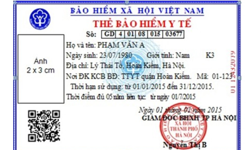 in mã vạch trên thẻ BHYT